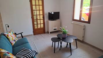 Smart TV, DVD player, books