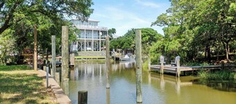 Waterfront 4BR Cottage w/Golf Cart, Covered Decks & Bonus Room