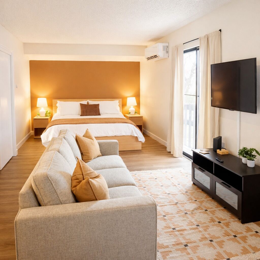 Tabla de planchar con plancha, wifi y ropa de cama 