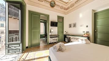 Junior Suite, Balcony, City View | Premium bedding, down duvets, memory-foam beds, minibar