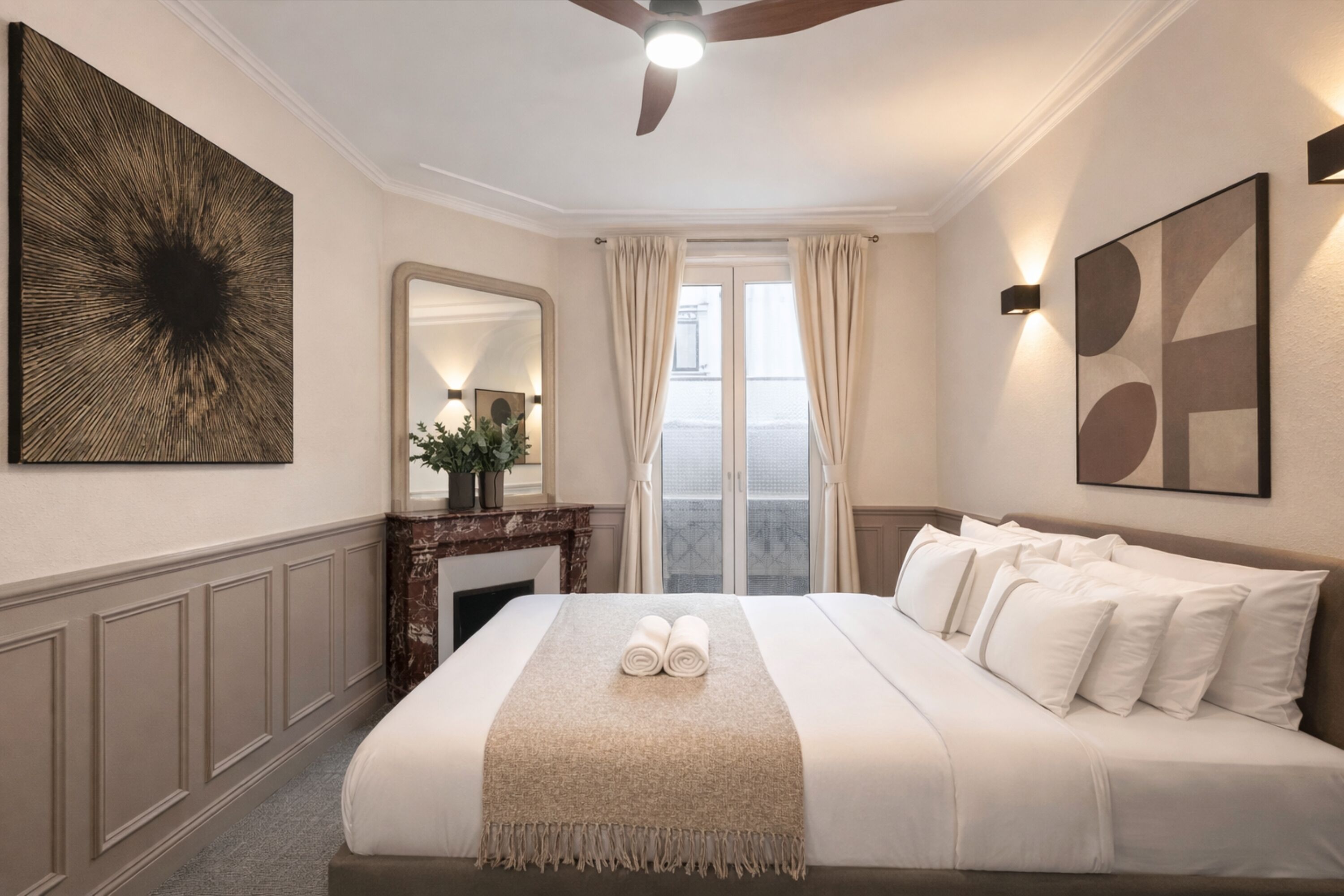 Apartemen Khas, pemandangan halaman | Setrika/meja setrika, tempat tidur bayi, Wi-Fi gratis, dan seprai linen