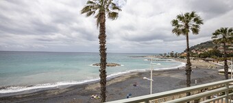 Large seafront flat.