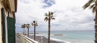 Large seafront flat.