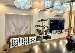 公寓, 1 间卧室, 无障碍, 阳台 | 客厅