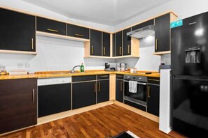 Fridge, microwave, dishwasher, toaster