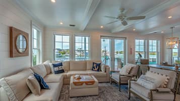 Premium Villa, 3 Bedrooms, Balcony, Ocean View | Living area | 32-inch LED TV with satellite channels