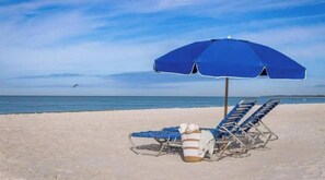 Sun loungers, beach towels