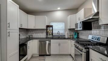 Microwave, oven, stovetop, dishwasher