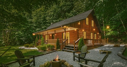 Scenic Falls Cabin - Luxury Retreat w/ Private 65’ Waterfall & Natural Pool