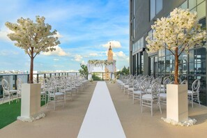 Outdoor banquet area