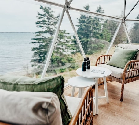 Interior. Luxury Coastal Dome - Private Hot Tub, Oceanfront Deck, Firepit & Parking