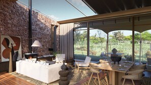 Premium Tent, 2 Bedrooms | Living area