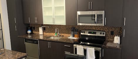 Microwave, oven, stovetop, dishwasher
