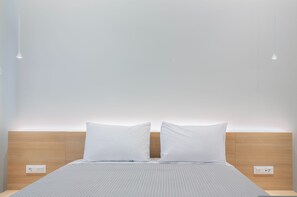 1 chambre, bureau, fer et planche à repasser, lit parapluie