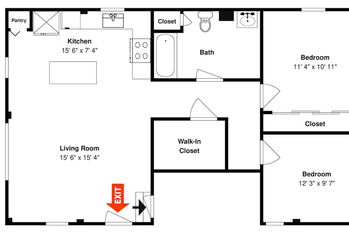 开间 (2 Bedrooms) | 住宿服务设施