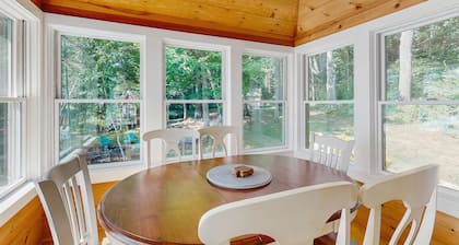 Spacious lakefront home with stunning views, hot tub, fire pit, dock & swimming