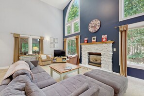 TV, fireplace, DVD player