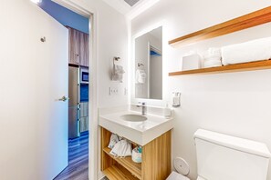 Hair dryer, towels