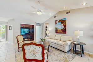 Televisión, chimenea y reproductor de DVD 