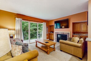 TV, fireplace, DVD player