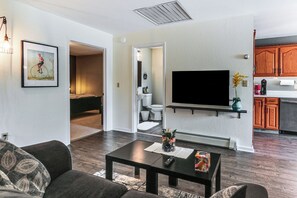 1 bedroom, desk, iron/ironing board, internet
