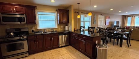 Microwave, oven, stovetop, dishwasher