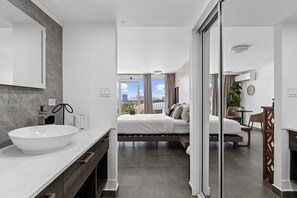 Studio, 1 King Bed (955) | Bathroom | Shower, free toiletries, hair dryer, towels - ESJ by PMI Puerto Rico (Carolina)