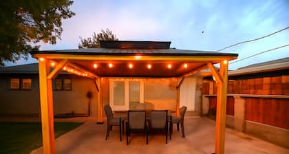 3 bed 2 bath house with 2 king beds, fire pit, gazebo & pool table!
