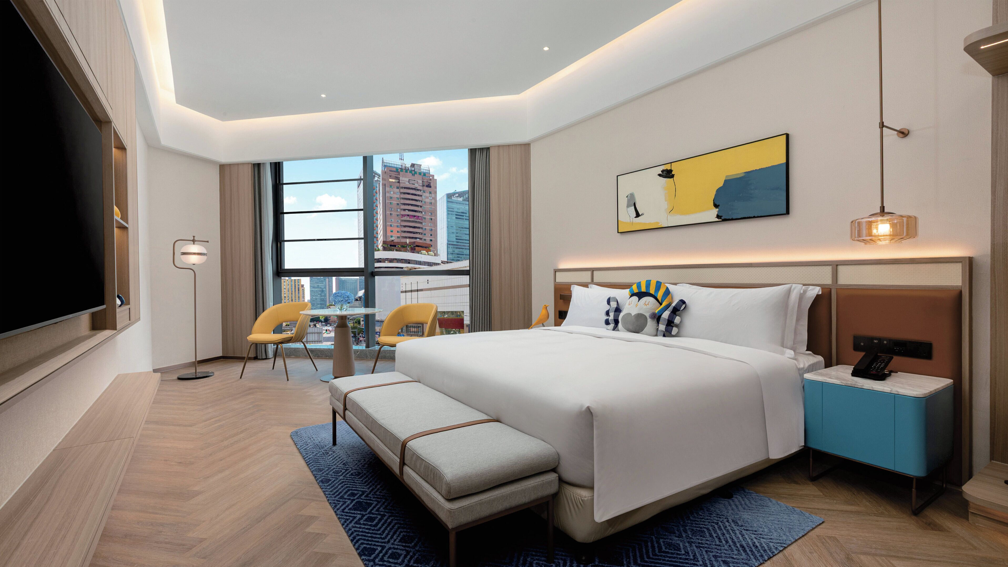 Huone, 1 makuuhuone | Ylelliset vuodevaatteet, untuvapeitot, ilmaiset minibaarituotteet