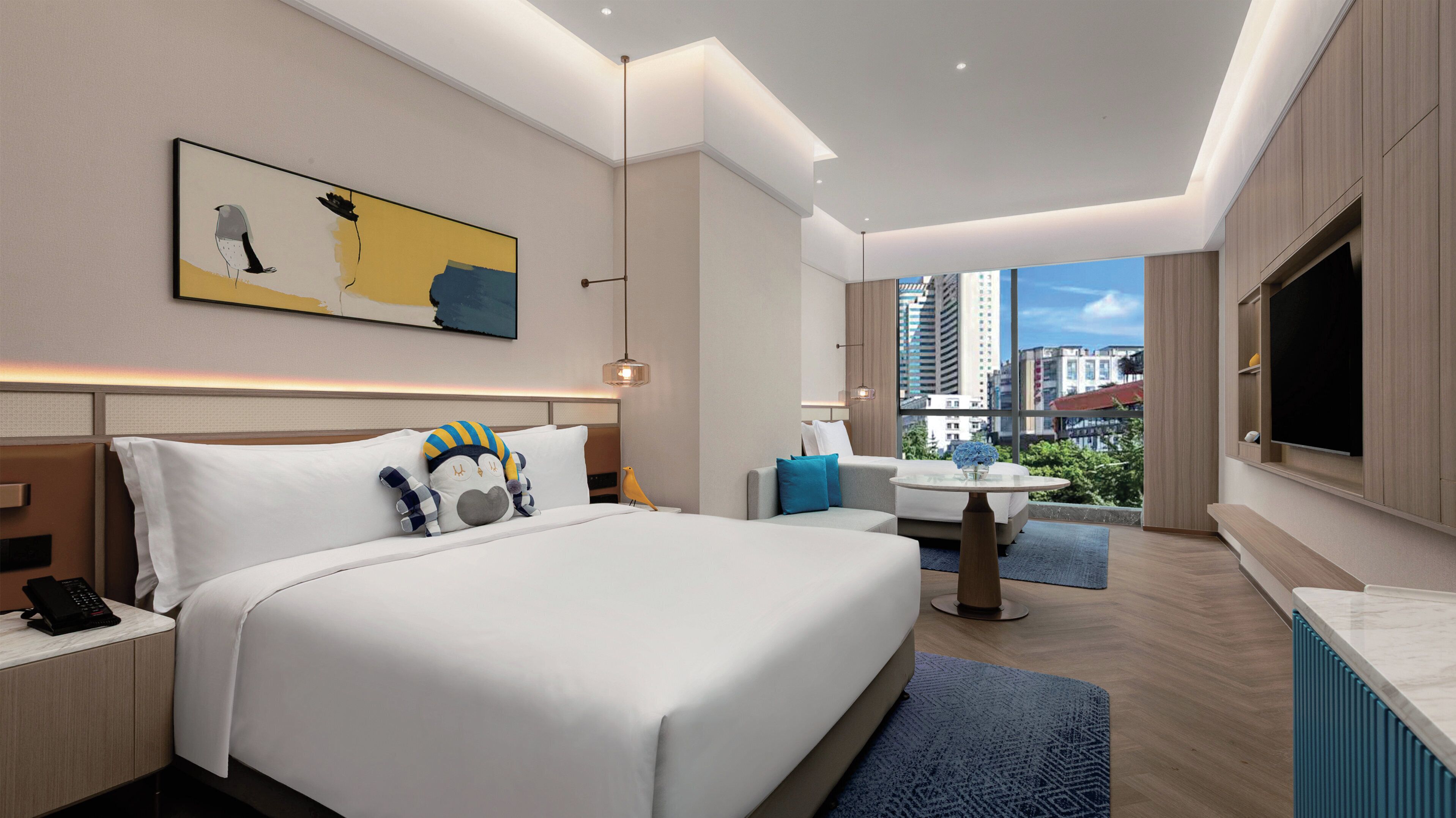 Premium-huone, 1 suuri parisänky | Ylelliset vuodevaatteet, untuvapeitot, ilmaiset minibaarituotteet