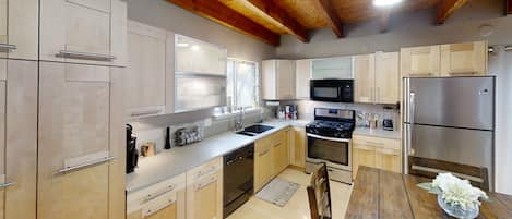 Microwave, oven, stovetop, dishwasher