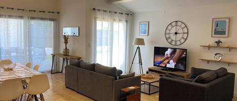TV, video games, DVD player