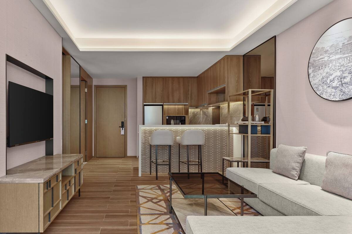 1 Bedroom Living Apartment, M Club | Down comforters, minibar, in-room safe, blackout drapes