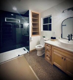 Hair dryer, towels
