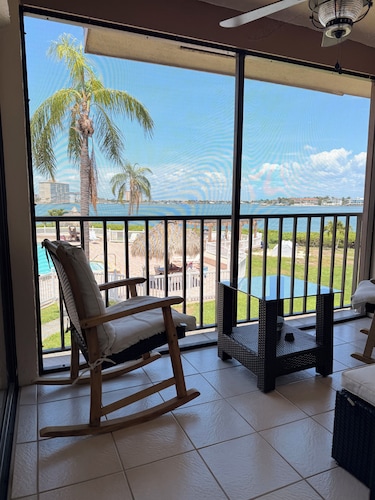 Serene Waterfront Condo,  2BR/2BA ,  Bay Views + Balcony + Workspace