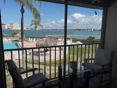 Serene Waterfront Condo,  2BR/2BA ,  Bay Views + Balcony + Workspace