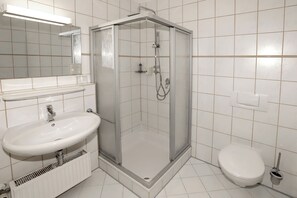 Bathroom | Shower, hair dryer, towels, soap