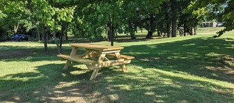 Primitive Riverside Camping with picnic table, from, and pet friendly