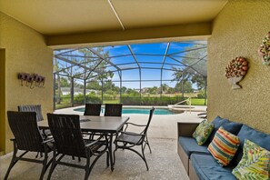 Outdoor dining - Spacious 5BR/4BA Solterra Resort Home w/ Private Pool & Resort Amenities! (Davenport)