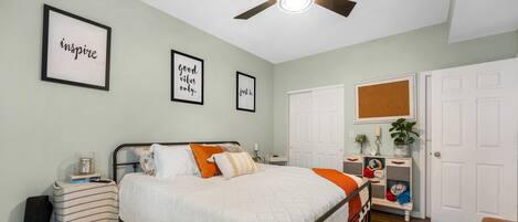 Desk, iron/ironing board, travel crib, free WiFi