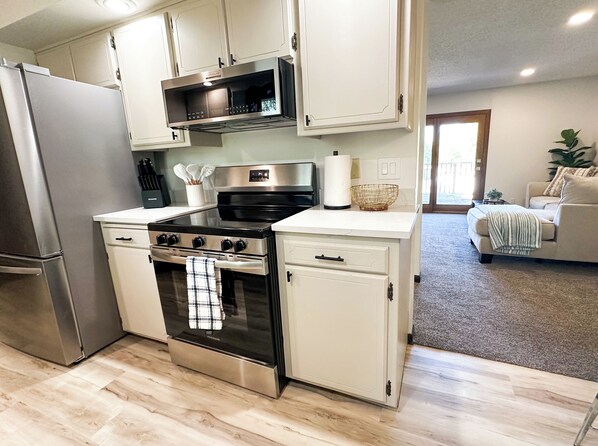 Microwave, oven, stovetop, dishwasher