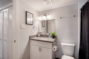 Eco-friendly toiletries, hair dryer, towels, soap - 1BR The Raven Flats C! Hermann Park! Zoo! Museums! Medical Center! (Houston)