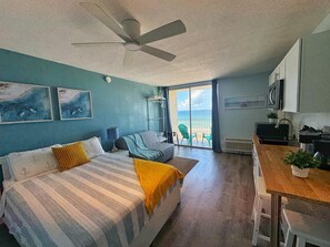 1 bedroom, iron/ironing board, free WiFi, bed sheets - NEW! Stunning Ocean Front Studio Private Balcony (Daytona Beach)