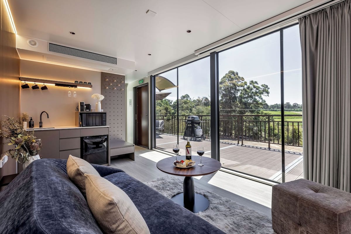 Cabana Comfort, vistes a les vinyes | Sala d'estar