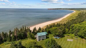 On the beach, sun loungers, beach towels