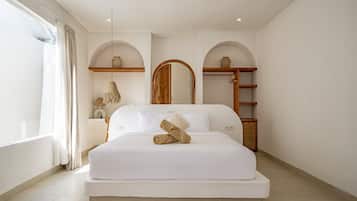 Villa de lujo, 2 habitaciones, patio, vista a la alberca | Sábanas de algodón egipcio y ropa de cama de alta calidad