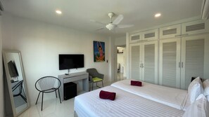 Blackout drapes, iron/ironing board, free WiFi, bed sheets