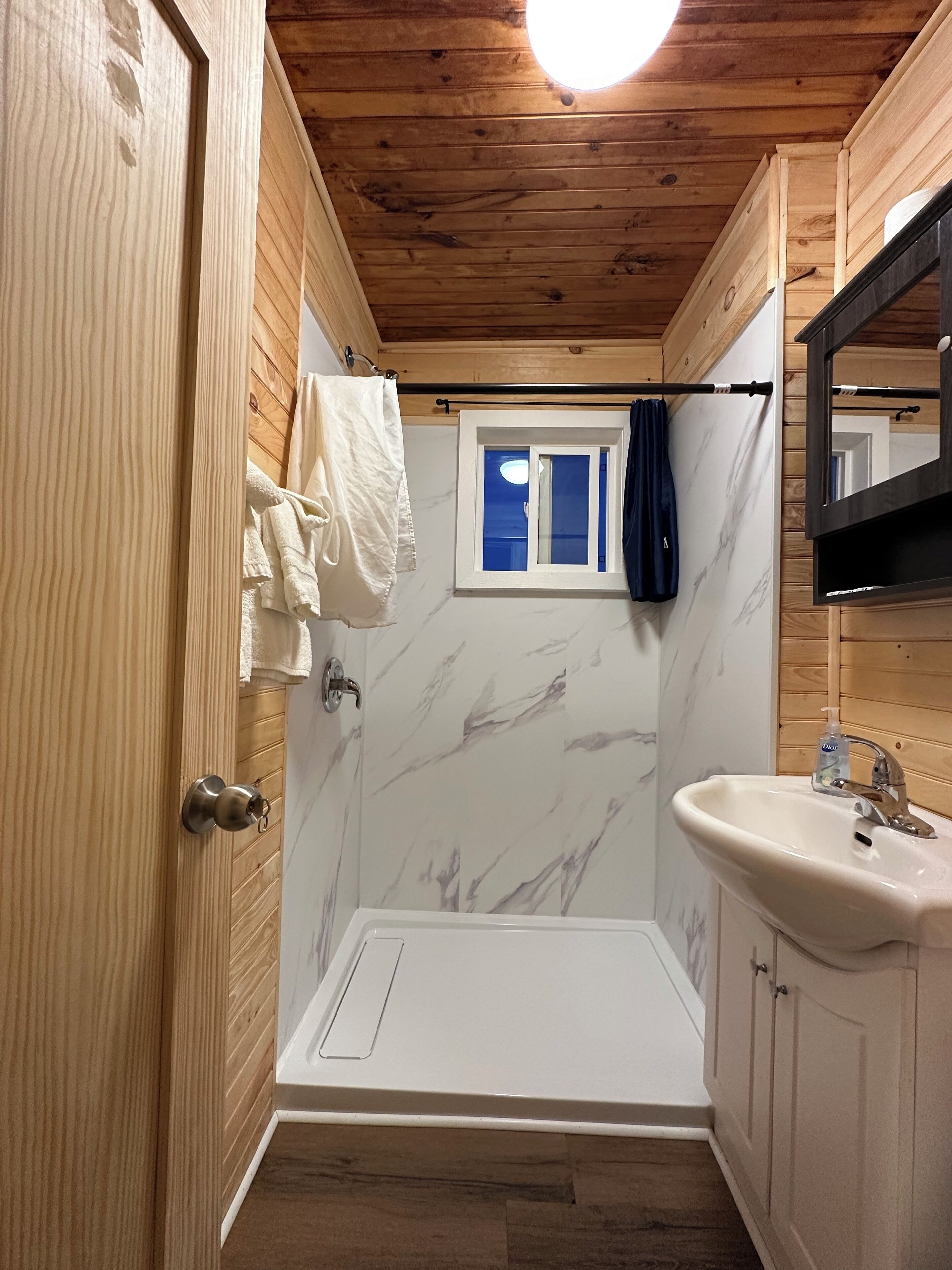 シャワー、ヘアドライヤー、タオル、石鹸