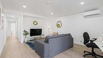 43-inch flat-screen TV with cable channels