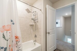 Shower, bidet, towels, soap